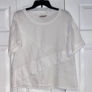 OWN It white linen top size small
